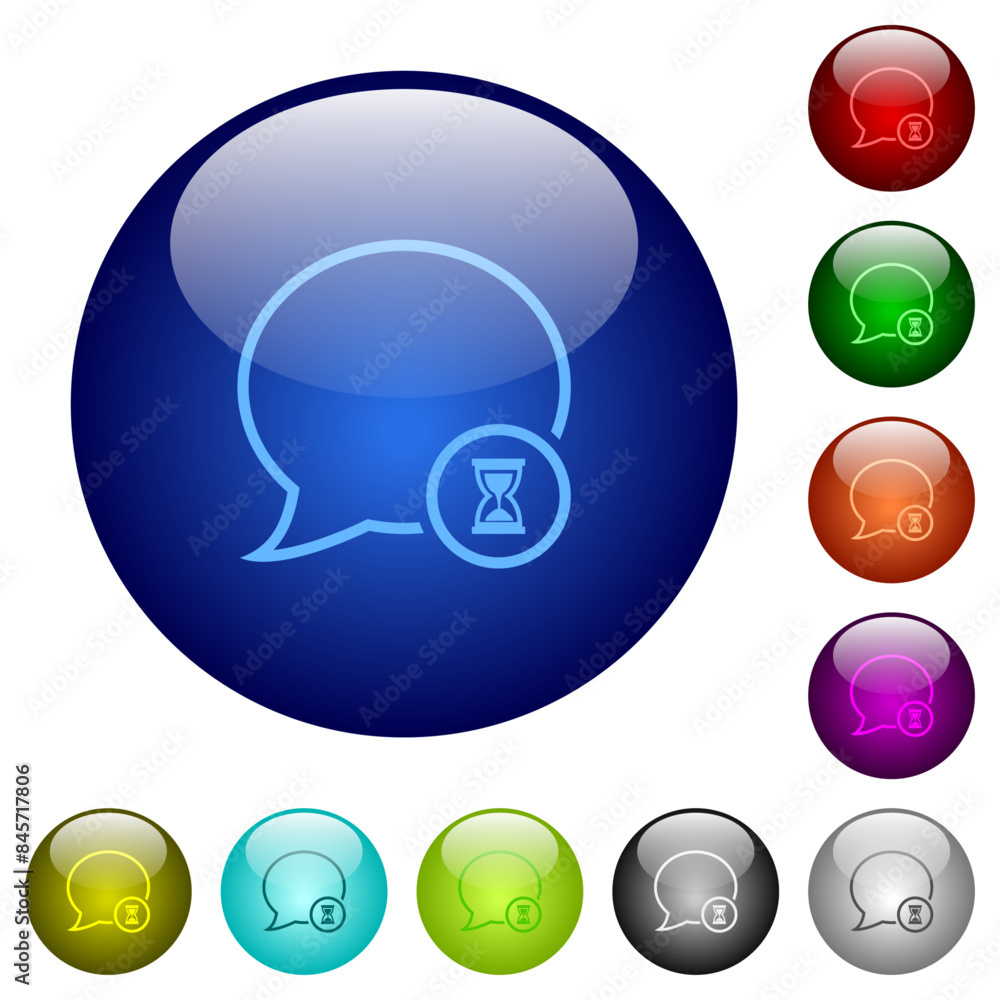 Waiting message outline color glass buttons Waiting message outline color glass buttons