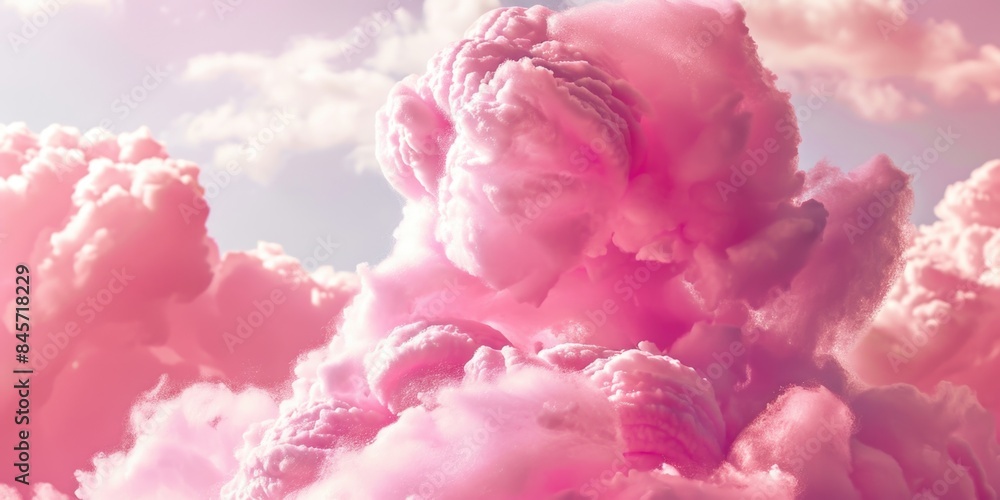 Fototapeta premium A cloudy sky filled with pink clouds, suitable for background or atmosphere use