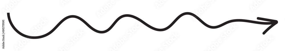 Straight long arrow, right thin line, black cursor, horizontal element, thick pointer vector icon isolated on white background. Long doodle arrow Straight long arrow, right thin line, black cursor, horizontal element, thick pointer vector icon isolated on white background. Long doodle arrow