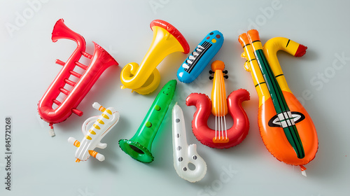 inflatable children's toys in the shape of musical instruments photo