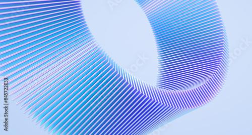 Circle made of glossy shapes. 3d rendering.	
