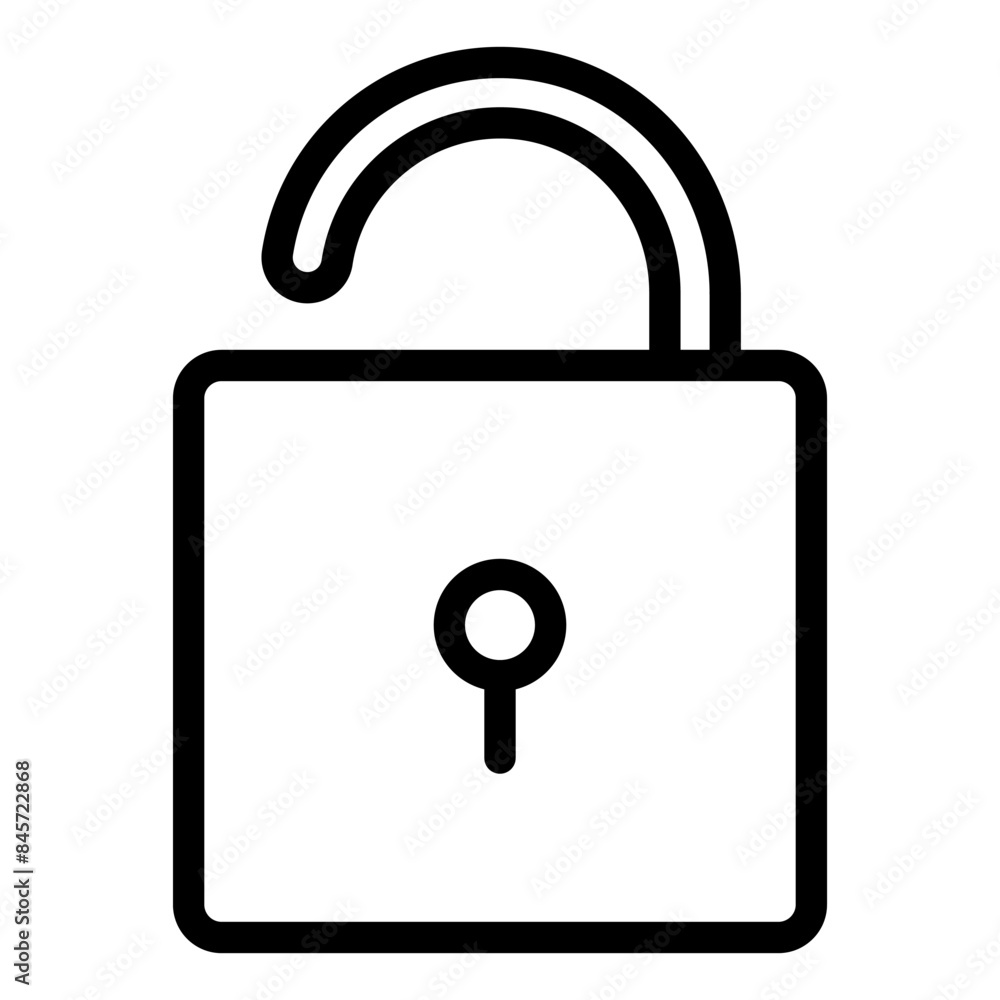 unlock line icon vector illustration isolated on white background unlock line icon vector illustration isolated on white background