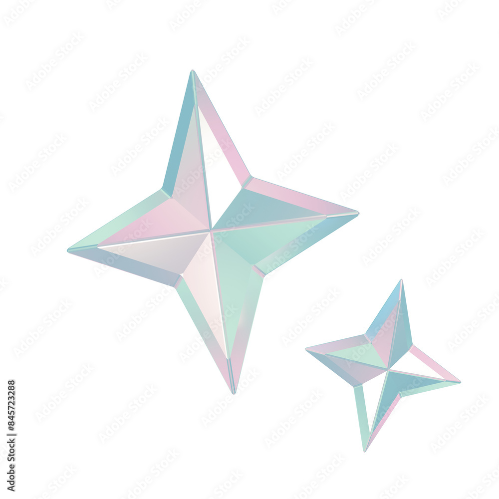 3D Metal Stars. Cartoon element isolated on transparent background. 3D Rendering. 3D Metal Stars. Cartoon element isolated on transparent background. 3D Rendering.