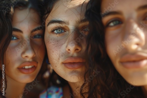 A group of women standing next to each other, great for illustrating friendship and unity