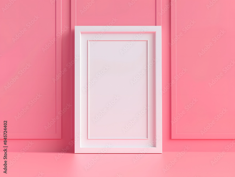 Empty frame mockup on a pink background Empty frame mockup on a pink background