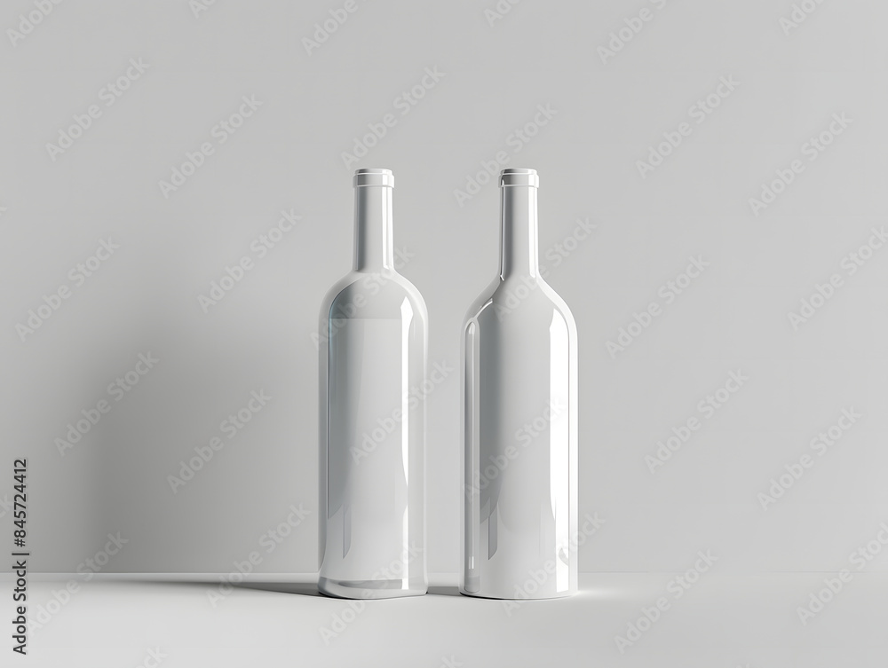 Blank white wine bottle label Mockup with isolated background Blank white wine bottle label Mockup with isolated background