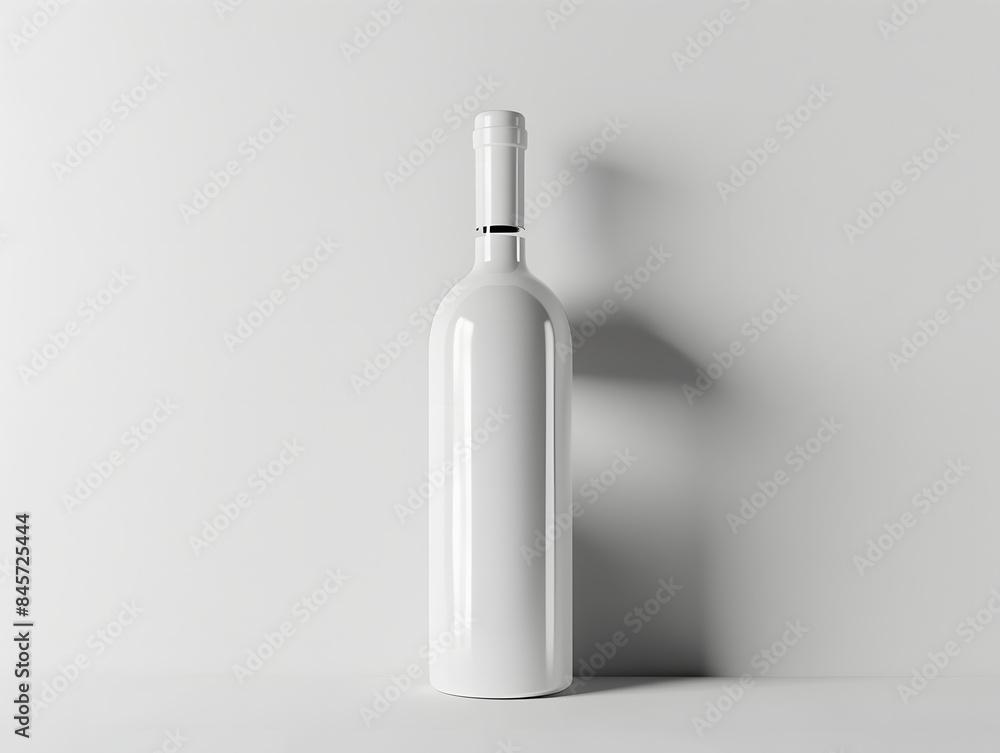 Blank white wine bottle label Mockup with isolated background Blank white wine bottle label Mockup with isolated background