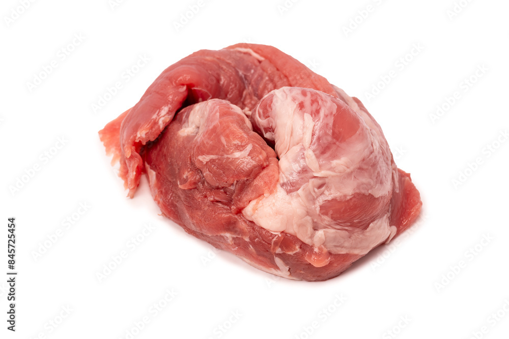 Raw pork tenderloin isolated on a white background. Fresh meat. Raw pork tenderloin isolated on a white background. Fresh meat.