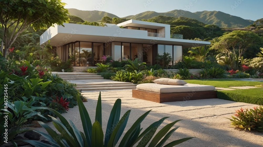Fototapeta premium Charming terrace in an exotic place 