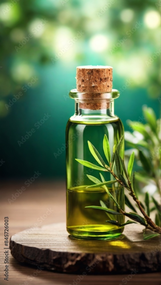 Melaleuca (Tee Tree) Essential Oil, fresh tea tree leaves and essential oil. The essential oil used to manufacture tea tree oil is extracted from the leaves of the evergreen tea tree. Melaleuca (Tee Tree) Essential Oil, fresh tea tree leaves and essential oil. The essential oil used to manufacture tea tree oil is extracted from the leaves of the evergreen tea tree.