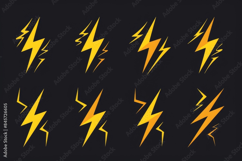A close-up shot of a set of lightning bolts on a dark background A close-up shot of a set of lightning bolts on a dark background