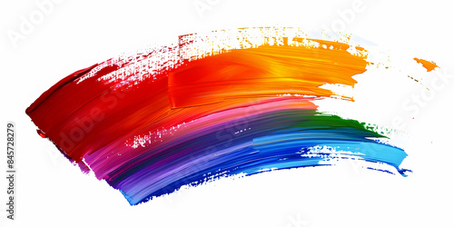 Abstract Watercolor Colorful Paint of Brush Strokes Isolated on White Background, Acrylic Paint, Lipstick Smear Smudge Swatch, Cosmetic Product Brush Stroke Swipe Sample