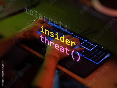 фотографія insider threat, two hands of a pirate hacker typing aon a computer keyboard, ins