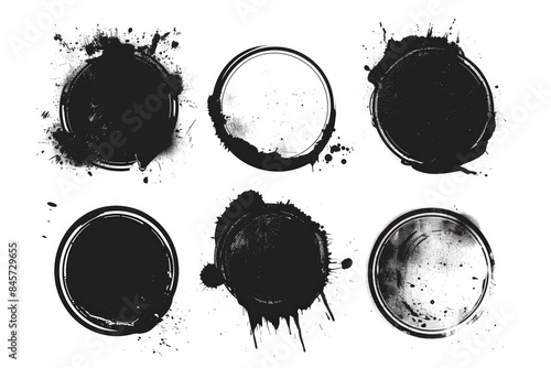Image showing four black ink circles on a plain white background