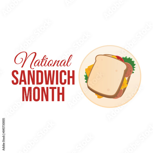 national sandwich month design template for celebration. sandwich vector illustration. flat sandwich design. sandwich image.