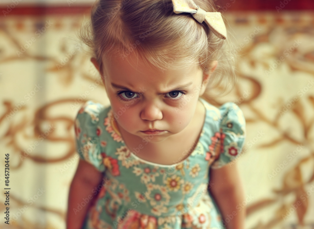 Adorable angry little girl pouting Adorable angry little girl pouting