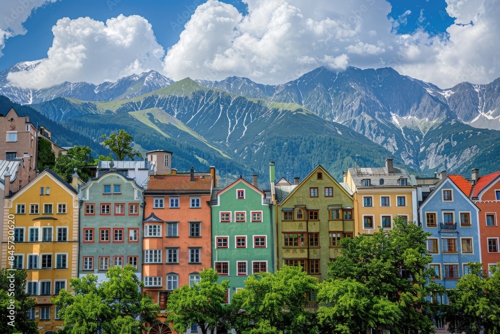 Innsbruck Cityscape in the Heart of Tyrol, Surrounded by the Majestic Alps Innsbruck Cityscape in the Heart of Tyrol, Surrounded by the Majestic Alps
