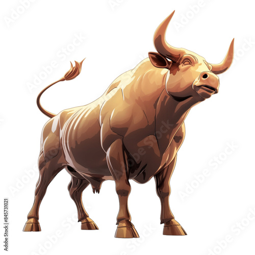 Bull Stock Market, clip art,  Stocks rise continuously like the movement of bulls
