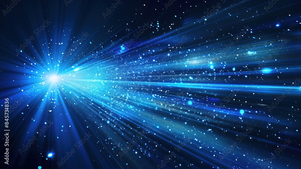 Fototapeta premium Flash lights rays, tech blue energy, speed background tecnology shine