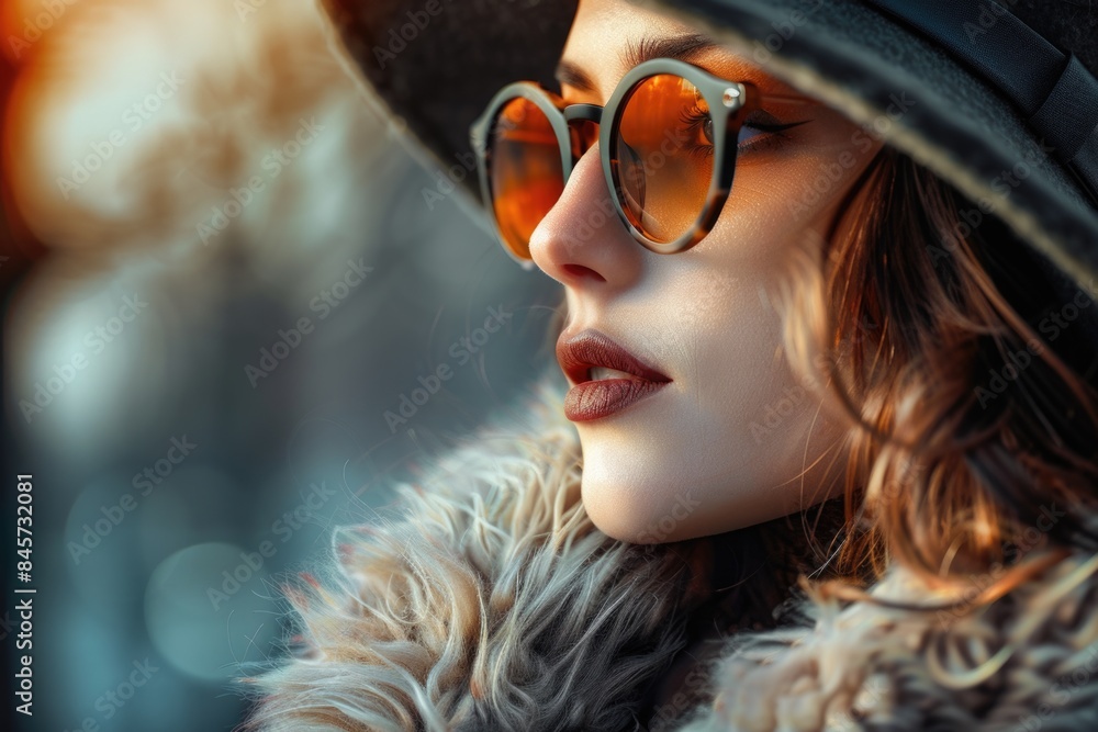 A woman wearing a black hat and sunglasses on a sunny day A woman wearing a black hat and sunglasses on a sunny day