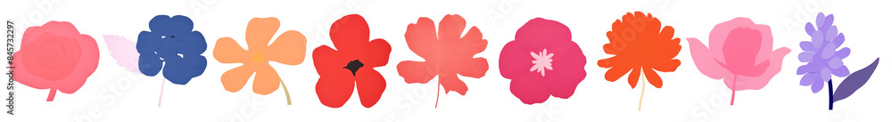 Cute flowers png cut out element set Cute flowers png cut out element set