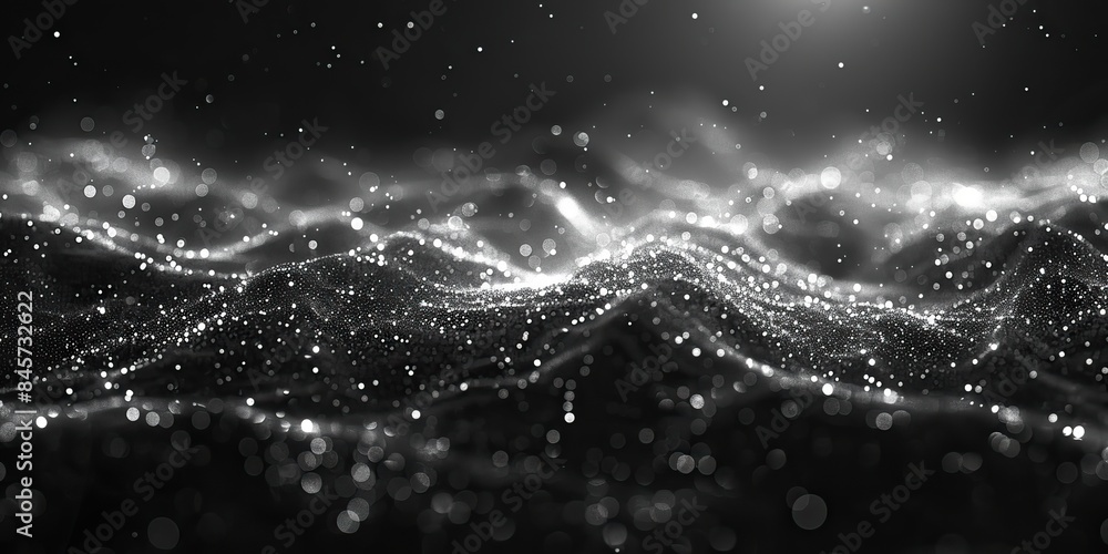 abstract dark polygonal space with connecting lines and dots abstract dark polygonal space with connecting lines and dots