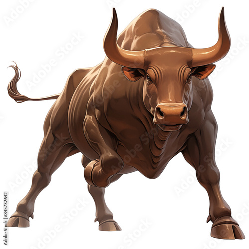 Bull Stock Market, clip art,  Stocks rise continuously like the movement of bulls