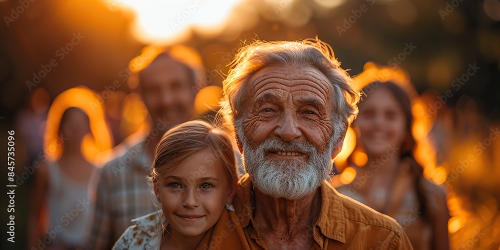an image of happy multigenerational people having fun during sunset in a public park concept of community and support an image of happy multigenerational people having fun during sunset in a public park concept of community and support