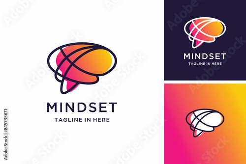 Initial letter B of brain logo design inspiration 