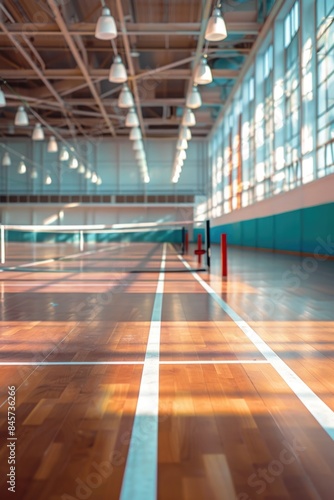 A standard tennis court with a net in the center, ideal for sport and leisure use