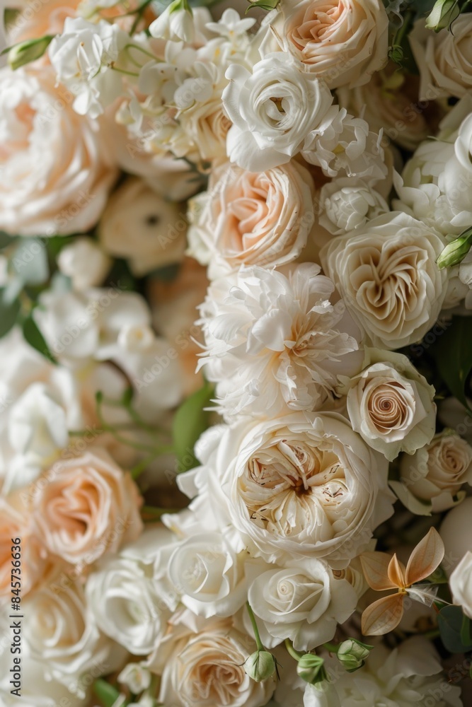 A detailed view of a colorful arrangement of flowers, perfect for decorative or editorial purposes A detailed view of a colorful arrangement of flowers, perfect for decorative or editorial purposes