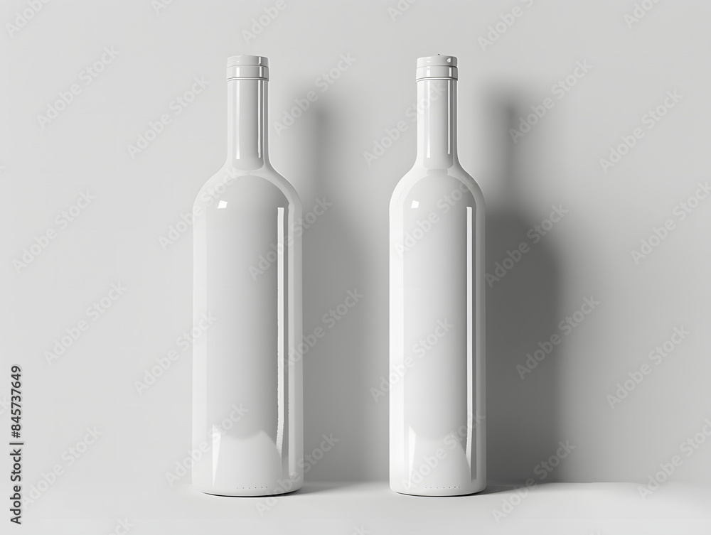 Blank white wine bottle label Mockup with isolated background Blank white wine bottle label Mockup with isolated background