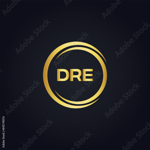 DRE logo. D R E design. White DRE letter. DRE, D R E letter logo design. D R E letter logo design in FIVE, FOUR, THREE, style. letter logo set in one artboard. D R E letter logo vector design.