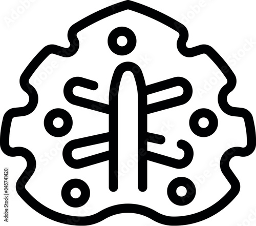 Linear icon of a virus attacking a cell, perfect for illustrating microbiology and virology concepts