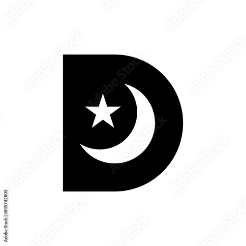 Letter D Moon Can be used for logo, icon, and etc.