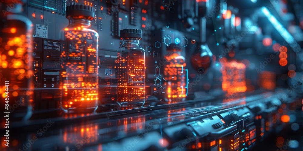 technology holograms and abstract technology holograms and abstract