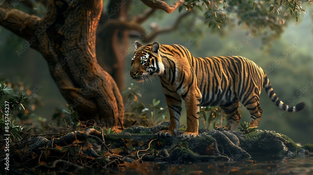 Fototapeta premium a sumatrean tiger tree on background