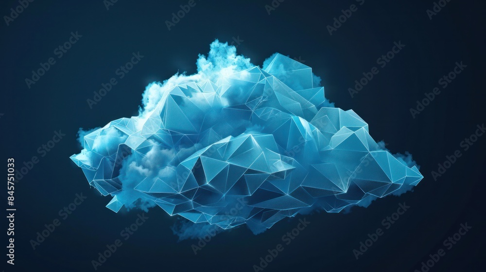 Fototapeta premium A low poly vector background featuring a storm cloud design representing modern weather iconography