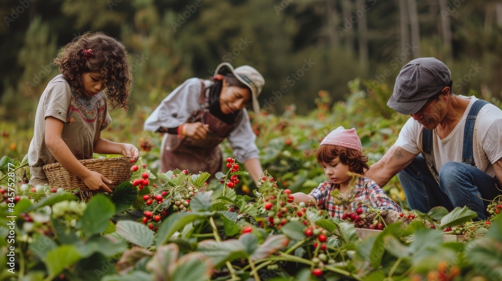 custom made wallpaper toronto digitalJoyful Mixed-Age Group Harvesting Berries on Sunny Farm Day Happiness in Rural Setting