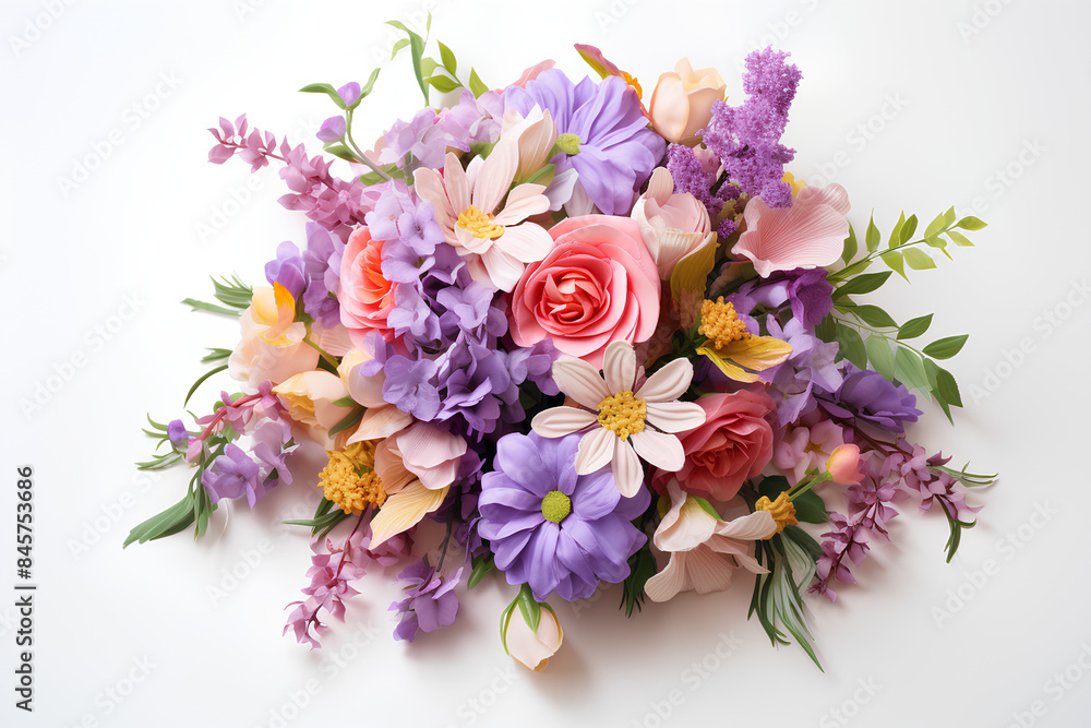 Bouquet of beautiful flowers on white background Bouquet of beautiful flowers on white background