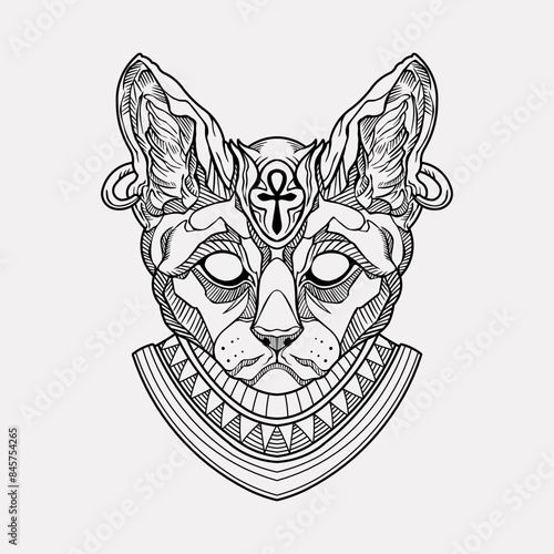 Ancient egypt mythology anubis tattoo vector illustration