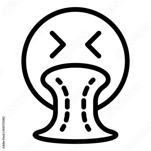 face line icon vector illustration isolated on white background