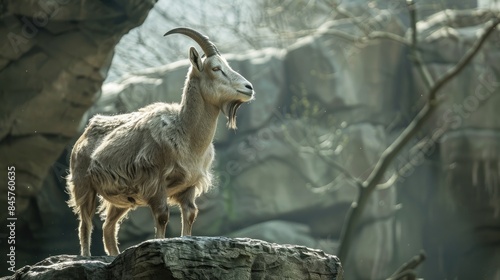 Zoo s mountain dwelling goat photo