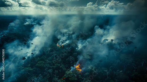 Wallpaper Mural Wildfire with smoke at night Torontodigital.ca