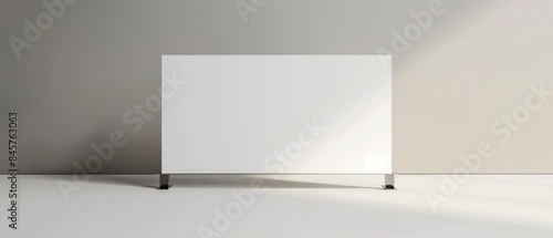 Wallpaper Mural white landscape banner mockup, metallic support frame Torontodigital.ca