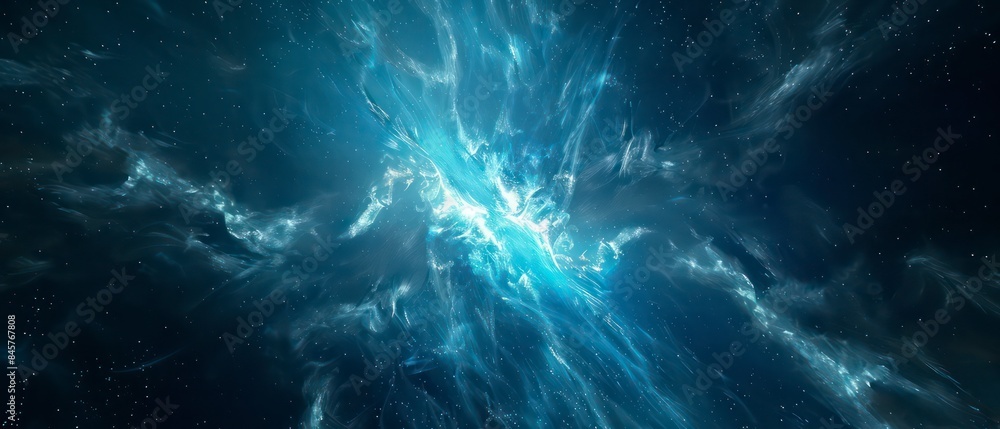 Fluid cyan beams intersect, vibrant against blackness, dynamic and dramatic, like cosmic action sequences in space Fluid cyan beams intersect, vibrant against blackness, dynamic and dramatic, like cosmic action sequences in space