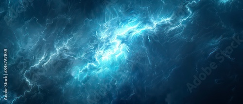 Fluid cyan beams intersect, vibrant against blackness, dynamic and dramatic, like cosmic action sequences in space