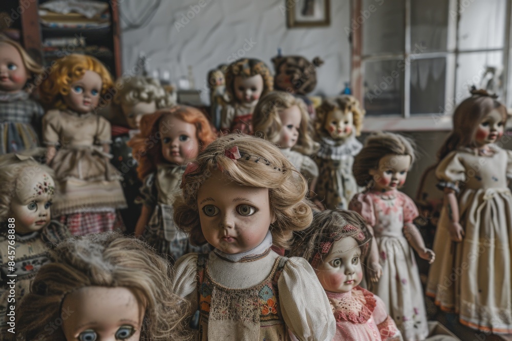 Room filled with creepy dolls
Room filled with creepy dolls