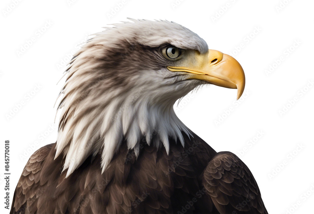 Fototapeta premium Bald Eagle Cutout on Transparent Background