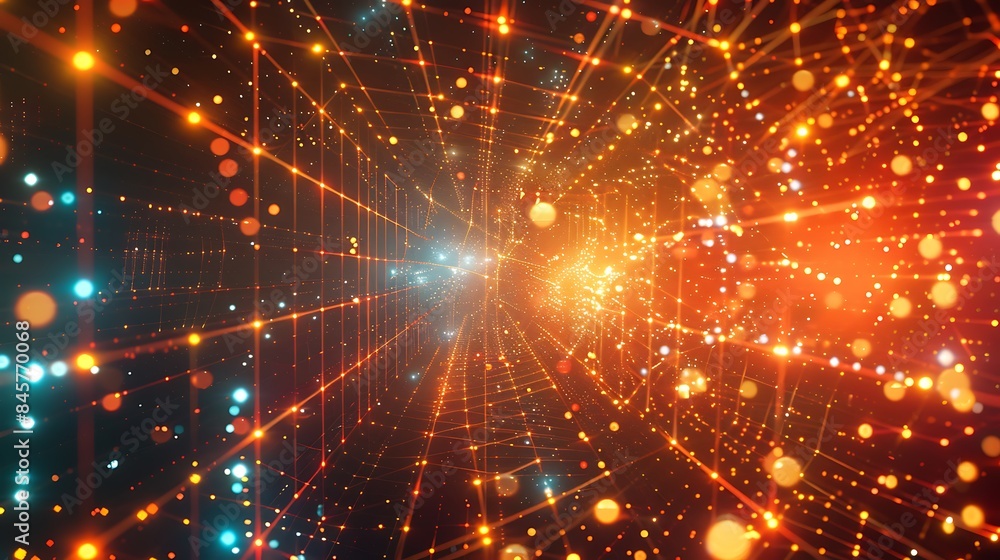 Abstract glowing grid and particles Abstract glowing grid and particles